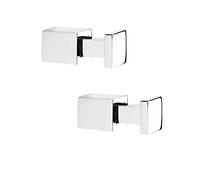 Tiger Square, Towel hook, Chrome (set of 2), 16x41x16mm