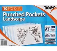 Tiger Multi Punched Pocket Polypropylene A3 45 Micron Top Opening Landscape Clea