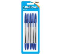 Tiger Stationery Ballpoint Pen (Pack Of 5) Clear/blue (One Size)