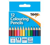 Tiger Stationery Half Length Coloured Pencil (Pack Of 12) Multicoloured (One Size)