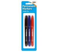 Tiger Stationery Permanent Marker (Pack Of 3) Black/blue/red (One Size)