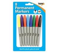 Tiger Stationery Permanent Marker (Pack of 8) (One Size) (Multicoloured)