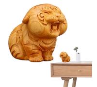 Tiger Statue - Hand Carved Tiger Sculpture | Artisan Made Tiger Figurine, Handmade Miniature Tiger Figures, Rustic Tiger Decoration, Natural Animal Sta