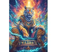 Tiger Statue in A Magical Glow 500 Pcs Jigsaw Puzzles Scenery Science Fiction Puzzles for Adults Teens Fun Family Game Team Building Stress Reducing Autumn Durable Cardboard 500 PCS