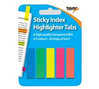 Tiger Stick On Highlighter Strips (Pack of 100) Tiger Multicolor