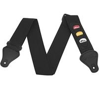 Tiger STP4-BK Guitar Strap with Pick Holders and Picks | For Classical, Electric, Bass and Acoustic Guitars - Black