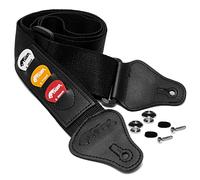 Tiger STP4-BK-PACK Guitar Strap with Pick Holders, Picks & Strap Button - Black
