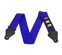 Tiger STP4-BL Guitar Strap with Pick Holders and Picks | For Classical, Electric, Bass and Acoustic Guitars - Blue