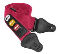 TIGER STP4-PK Guitar Strap with Plectrum Holders - Pink