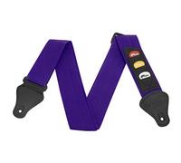 Tiger STP4-PU Guitar Strap with Pick Holders and Picks | For Classical, Electric, Bass and Acoustic Guitars - Purple
