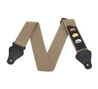 Tiger STP5-TW Guitar Strap with Pick Holders and Picks - for Classical, Electric, Bass and Acoustic Guitars - Beige