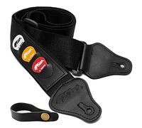 Tiger STP74-BK Guitar Strap with Neck Tie and Picks - Black | For Acoustic, Classical, Spanish Guitars
