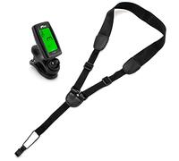 Tiger STP80-TN Ukulele Strap and T-47 Chromatic Clip On Tuner Package - Adjustable Strap - Black