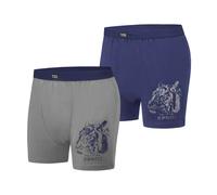Tiger Stretch Boxer Shorts Pack of 2 Atlas for Men Mid Grey XXXL