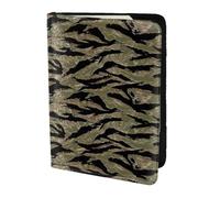 Tiger Stripe Camo Print Passport Holder for Travel,Wallet Case RFID Blocking Leather Card Slot Protector