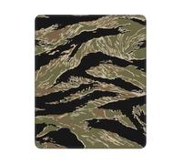 Tiger Stripe Camo Print Rectangle Mouse Pad, Non-Slip Rubber Base Mouse Pad, 12 X 10 In