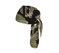 Tiger Stripe Camo Printed Cap Do Rag, Moisture Wicking Cycling Cap Helmet Liner for Biking Running Hiking