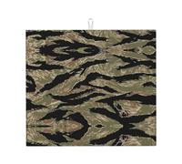 Tiger Stripe Camo Printed Dish Drying mat, countertop Absorbent mat, Suitable for Storing Knives, Cups, and Dishes.