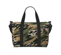 Tiger Stripe Camouflage Print Travel Duffel Bag, Lightweight Water-Resistant Weekender Spacious Gym & Travel Bag for Men, Women & Teens