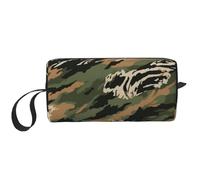 Tiger Stripe Camouflage Printed Travel Makeup Bag Portable Cosmetic Bag Makeup Case Toiletry Handbag Organiser for Women