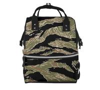 Tiger Stripe Camouflage Prints Changing Bag Backpack Baby Diaper Bags for Mom Dad, Waterproof Nappy Rucksack Multifunctional Travel Bag