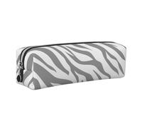 Tiger Stripe Minimalist Leather Zip Pencil Case â€“ Premium Cross-Grain Pvc Leather Organizer For Pens, Art Supplies & Daily Essentials â€“ Compact, Stylish & Durable School/Office/Travel Pouch