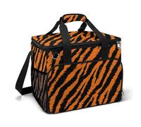 Tiger Stripe Pattern Camping Cooler Bags Insulated Beach Cooler Portable Leak Proof Camping Cooler with Shoulder Strap