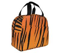 Tiger Stripe Print Foldable Insulated Lunch Bag Meals Snacks Beverages Boys Girls Teenagers Picnics
