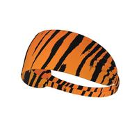 Tiger Stripe Print Printed Hairband Sport Hairband, Stretchy Wide Hairband, Unisex Casual Hairband