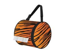 Tiger Stripe Print Round Paper Tissue Holder With Shoulder Strap, Portable Roll Case For Caravan Travel Use