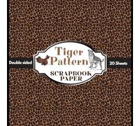 Tiger Stripe Print Scrapbook Paper, 8.5x8.5, 1 Design, 20 Double-Sided Sheets: Animal Print Decorative Craft Paper for Junk Journals, Scrapbooking, ... Mixed Media, Origami, Collage & Card Making