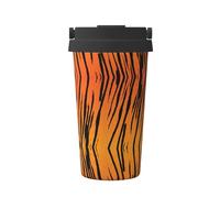 Tiger Stripe Print Travel Mug Coffee Cup Thermal Leakproof, Insulated Stainless Steel Flask Hot Cold Drinks Cup