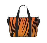 Tiger Stripe Printed Travel Duffel Bag for Women Men - Weekend Overnight Bags with Adjustable Shoulder Strap and Handle