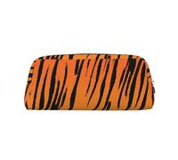 Tiger Stripe Printing Leather Pencil Pouch Pen Case Elegant and Practical Bag for Students Perfect for Office School