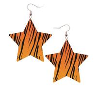 Tiger Stripe Statement Earrings for Women, Star Drop Earrings, Elegant Dangle Jewelry for Formal Gatherings