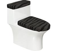Tiger Stripe Stretchy Toilet Lid and Tank Cover Set-Soft Elastic Bathroom Decor for U Shape Oval