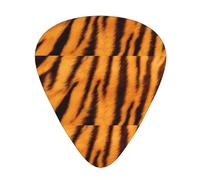 Tiger striped pattern 12 pcs guitar cubes, 3 thickness includes 0.46mm, 0.71mm, 0.96mm, with organizer storage box