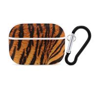 Tiger Striped Pattern Airpod Pro Case Cover Wireless Earbuds Case Protective Cover with Keychain Compatible with AirPods 1st & 2nd Generation Full Protective, Front LED Visible White