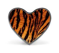 Tiger Striped Pattern Button Badge Fashion Love Heart Brooch Personalized Exquisite Metal Lapel Pin Button Decoration Heart Lapel Brooch Pin for Clothing Backpack Hat Jackets
