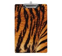 Tiger Striped Pattern Clipboard, A4 Acrylic Clipboard with Hanging Hole, Ultra-Light Clip Board - Holds 100 Sheets, Shatterproof Document Holder for Office, 12.5" X 8.5"