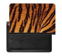 Tiger Striped Pattern Passport Holder with 3 Card Slots, Portable PU Leather Travel Wallet, Slim Protective Cover for Passport, ID, Credit Cards