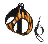 Tiger Striped Pattern,Pet Harness,Adjustable Reflective Dog Harness,Pet Leash Vest,L
