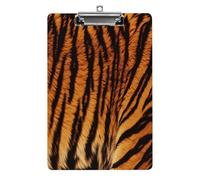 Tiger Striped Pattern Print Acrylic Clipboard 8.5 X 12.5 Inches | Lightweight A4 Clipboards with Pen Holder for Office, Students, Nurses, Teacher, Students,Women, Men, Girls, Boys