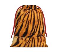 Tiger Striped Pattern Print Convenient Reusable Drawstring Gift Pouches Holiday Parties Fashionable Men Women