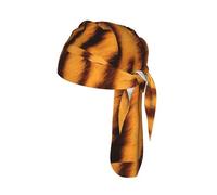 Tiger Striped Pattern Printed Breathable Cycling Cap, Moisture Wicking Headwrap Do Rag, for Tactical Paintball Use