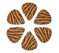 Tiger Striped Pattern Printed Guitar Picks -6 Pcs Guitar Picks Plectrum,Guitar Accessories,Electric Guitar Pick, Bass & Ukulele 0.96mm
