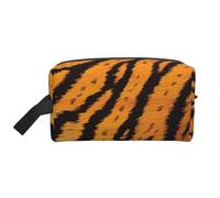 Tiger Striped Pattern Printed Makeup Bag Travel Portable Cosmetic Bag Large Capacity Makeup Case Toiletry Handbag Organiser for Women