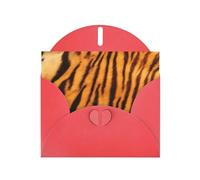 Tiger Striped Pattern Printing Notecards With Envelopes Funny Love Buckle Pearl Paper Envelope Packaging Holiday Greeting