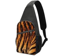 Tiger Striped Pattern Sling Bag for Men Women, Hands-Free Crossbody Bag, Casual Chest Bag for Running, Hiking, Travel