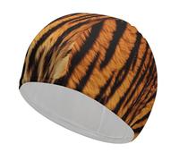 Tiger Striped Pattern Swim Cap Soft Comfortable Stretch Swim Caps Stylish Low Cut Design Large Swimming Cap Keep Hair Dry Recreational Swimming Hat for Swimmers Gifts